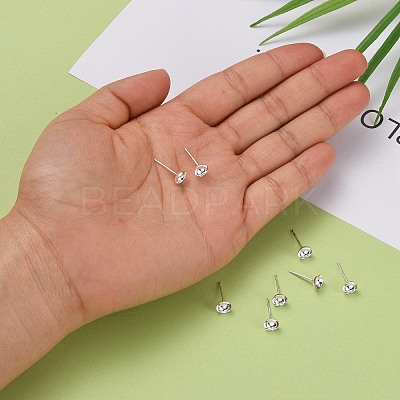 925 Sterling Silver Ear Stud Findings STER-K167-043D-S-1