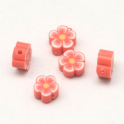 Handmade Polymer Clay Flower Plum Blossom Beads CLAY-Q213-12mm-M-1