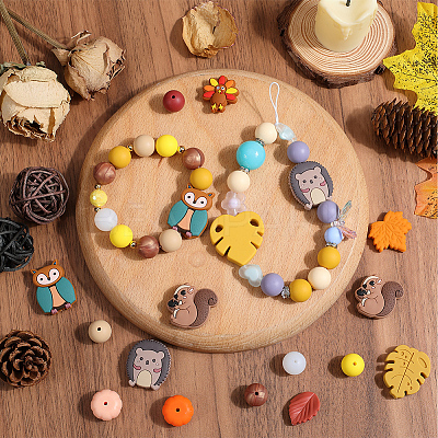 15 Styles Thanksgiving Day Food Grade Eco-Friendly Silicone Beads SIL-SC0002-36-1