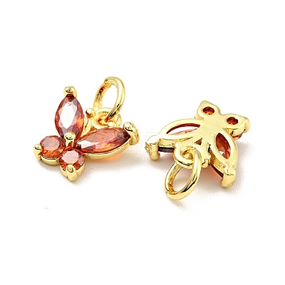 Rack Plating Brass Inlaid Cubic Zirconia Charms KK-G394-03G-1