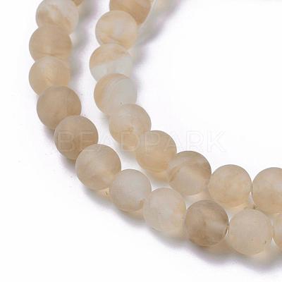 Coffee Watermelon Stone Glass Beads Strands G-D687-6mm-1