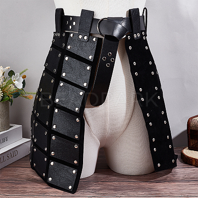 PU Leather Medieval Thigh Armor AJEW-WH20009-33-1