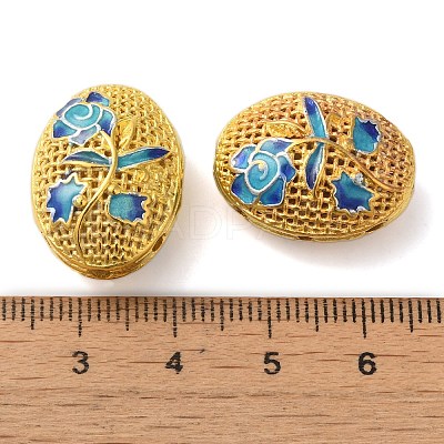 Rack Plating Brass Enamel Beads KK-P276-26C-05G-1