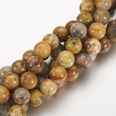 Natural Crazy Lace Agate Round Bead Strands X-G-M272-03-8mm-1