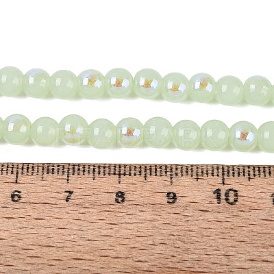 Electroplate Imitation Jade Glass Beads Strands EGLA-Q132-6MM-01B-07-1