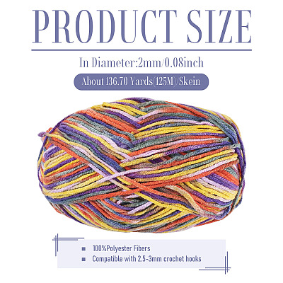 Light Gradient Segment Dyed Polyester Yarn DIY-TADJ0002-005M-1