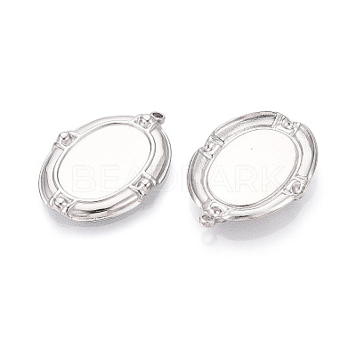 304 Stainless Steel Pendant Cabochon Settings STAS-T067-17P-1