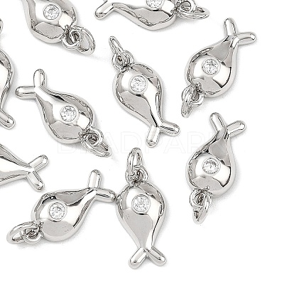 SHEGRACE Brass Clear Cubic Zirconia Charms XGRQ3P017-582P-1
