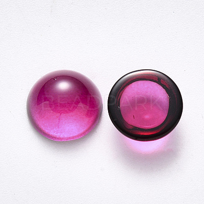Transparent Spray Painted Glass Cabochons GLAA-S190-013C-G06-1