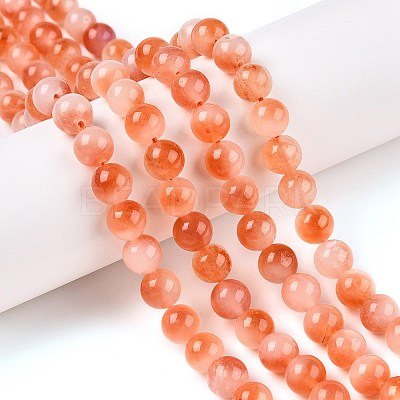 Dyed Natural White Jade Beads Strands G-T138-8mm-210-33-1