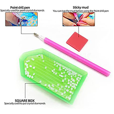 DIY Diamond Painting Hanging Woven Net/Web with Feather Pendant Kits DIY-I084-11-1