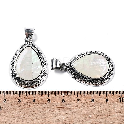 Natural Paua Shell Teardrop Pendants FIND-A036-02AS-01-1