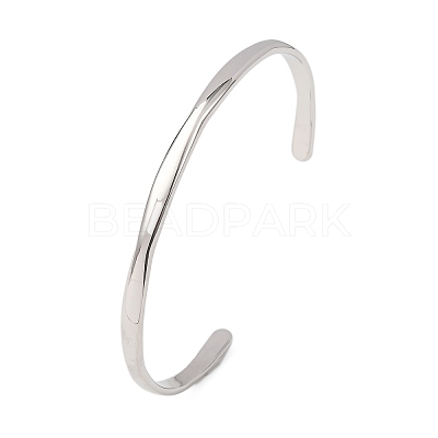 304 Stainless Steel Cuff Bangles for Women BJEW-Z146-05P-1