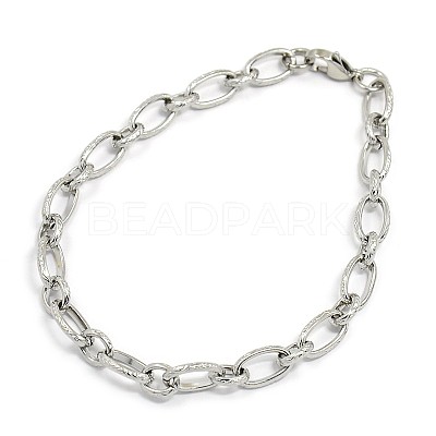 Fashionable 304 Stainless Steel Engraved Vine Mother-son Chain Bracelets STAS-A028-B101-1