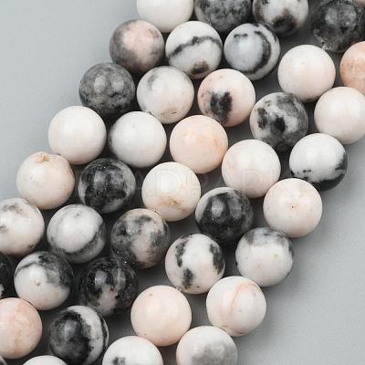 Natural Pink Zebra Jasper Beads Strands X-G-P231-01-4mm-1