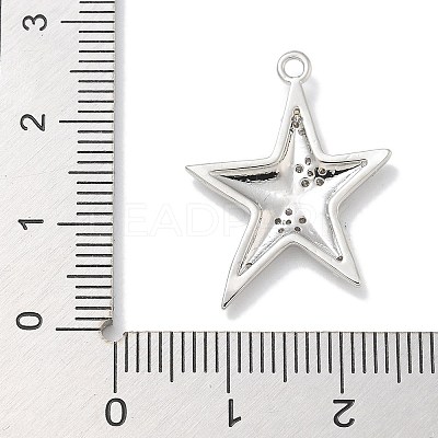 Rack Plating Brass Micro Pave Cubic Zirconia Pendants X-KK-L224-015P-1