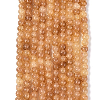 Ombre Effect Dyed Crackle Glass Beads Strands GLAA-Q106-01A-B13-1