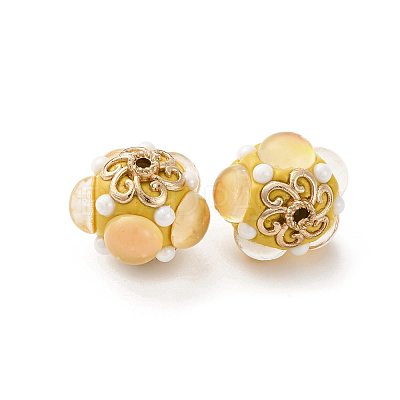 Handmade Resin Indonesia Round Beads IPDL-P005-25KCG-02-1