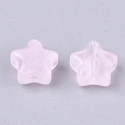 Transparent Spray Painted Glass Beads X-GLAA-N035-01-A02-1