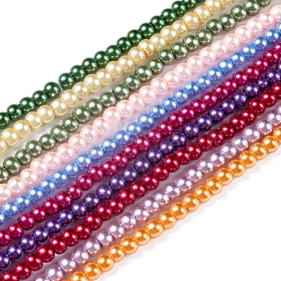 Baking Paint Glass Pearl Bead Strands HY-Q003-3mm-M-1