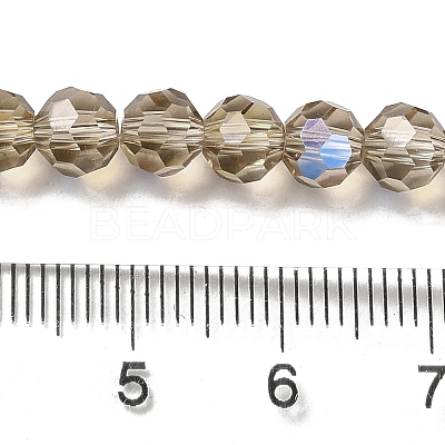 Electroplate Transparent Glass Beads Strands EGLA-A035-T6mm-L16-1
