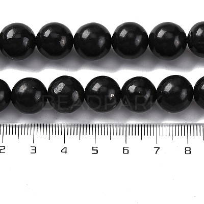 Natural Shungite Beads Strands G-M353-A04-12mm-1