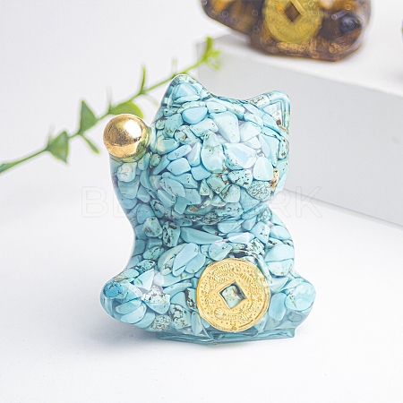 Resin Fortune Cat Display Decoration PW-WG70599-01-1