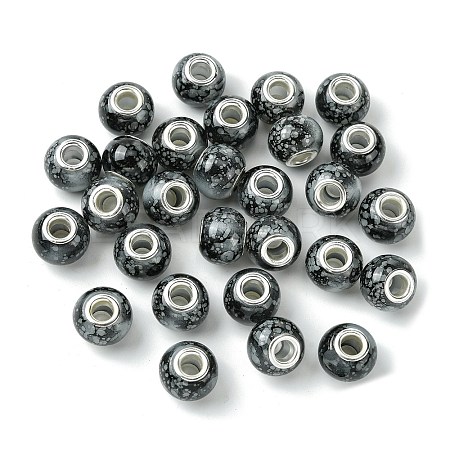 Two Tone Glass European Beads GPDL-K003-01C-1