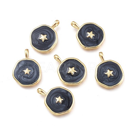 Brass Enamel Pendants X-KK-K248-02A-G-1