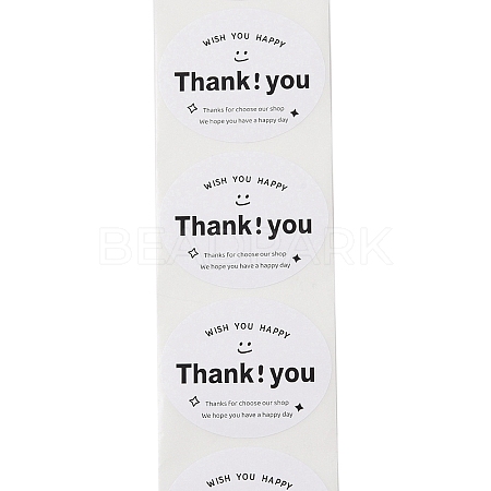 Self-Adhesive Paper Gift Tag Stickers with Word Thank You DIY-R084-05B-1