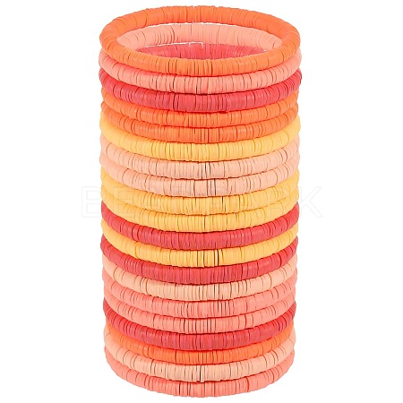 Polymer Clay Heishi Surfer Stretch Bracelets Set BJEW-SW00126-1