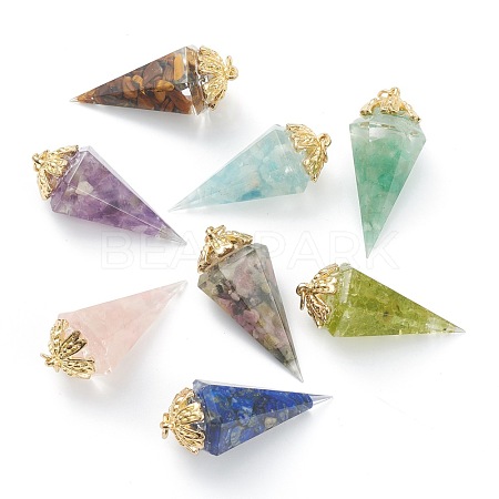 Resin Pointed Pendants G-L571-01-G-1