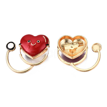 Heart Stethoscope Enamel Pin JEWB-N007-154-1