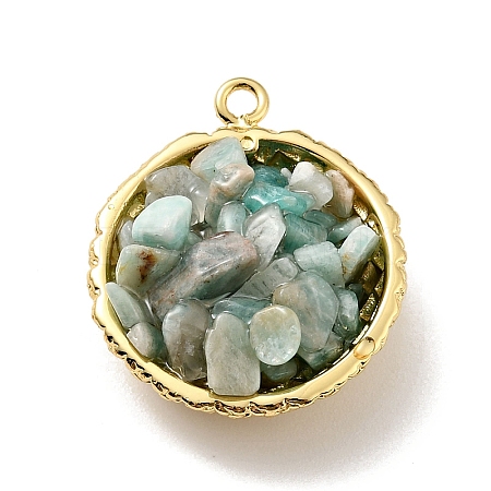 Natural Amazonite Chip Pendants KK-C242-05G-03-1
