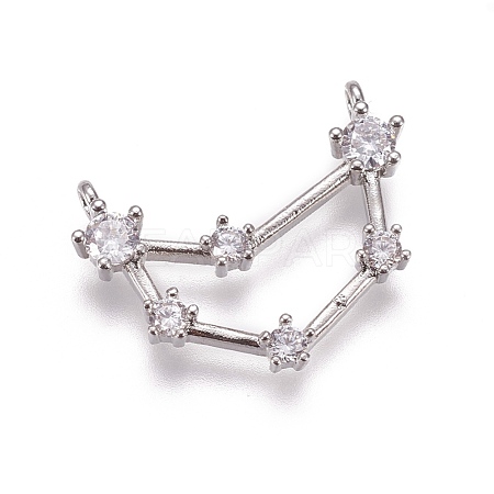 Brass Micro Pave Cubic Zirconia Pendants ZIRC-F099-20P-03-1