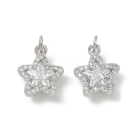 Brass Micro Pave Clear Cubic Zirconia Charms CU-CBA9FFD-07P-1