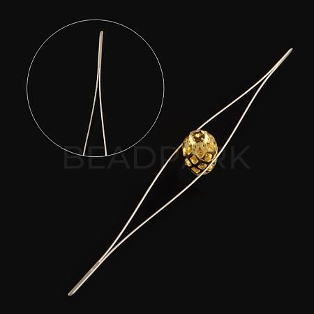 Iron Collapsible Big Eye Beading Needles ES001Y-S-45mm-01-1