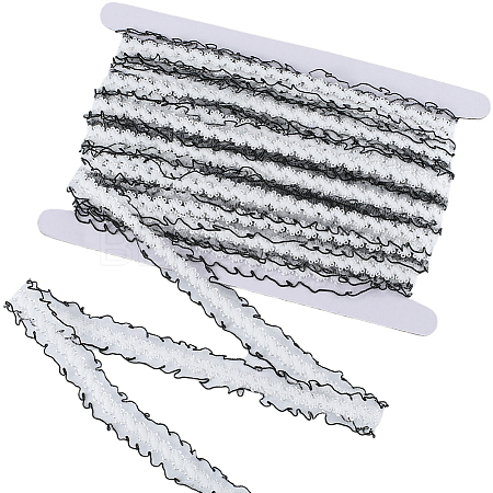 25M Nylon Elastic Pleated Lace Trim OCOR-CY0001-13F-1