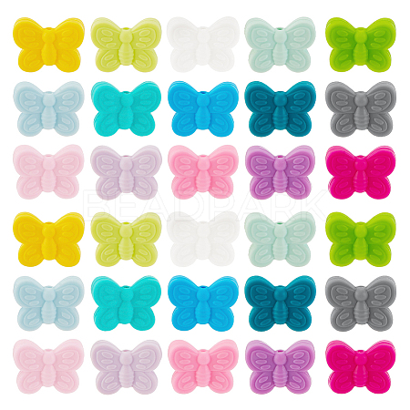 30Pcs 15 Colors Food Grade Eco-Friendly Silicone Focal Beads SIL-PH0001-14-1