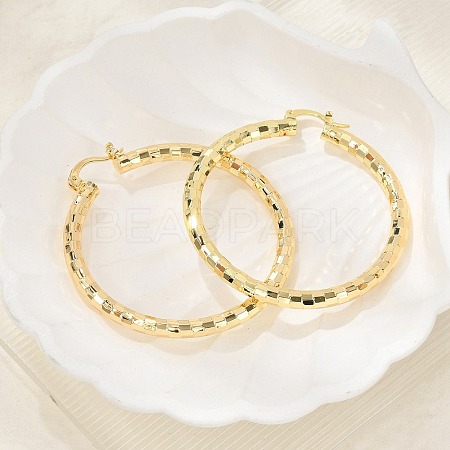 Brass Hoop Earrings LS-EJEW-B117-06E-G-1