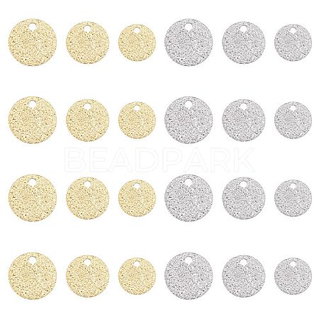   60Pcs 6 Style Ion Plating(IP) 304 Stainless Steel Textured Pendants STAS-PH0003-26-1