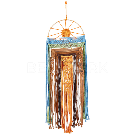 Hand-Woven Polyester Macrames Wall Decorations HJEW-WH20020-003C-1