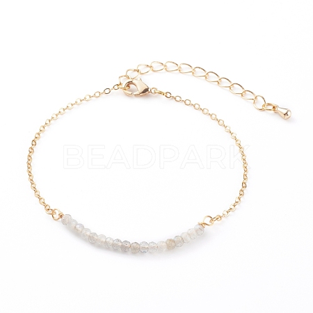 October Birthstone Natural Labradorite Beaded Bracelets BJEW-JB06092-10-1