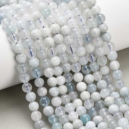 Natural Aquamarine Beads Strands G-F826-B01-6mm-1