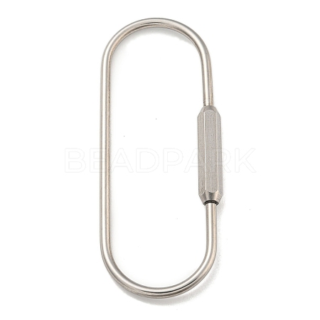 Non-Tarnish 304 Stainless Steel Screw Carabiner Lock Charms STAS-C092-05A-P-1