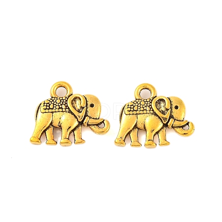 Vintage Elephant Charms PALLOY-ZN-47017-AG-FF-1