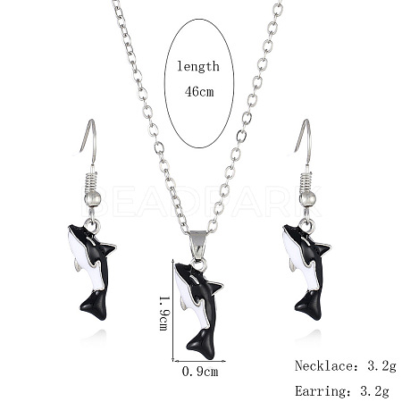 Alloy Enamel Pendant Necklaces & Dangle Earrings Sets FS-WGBC05C-02-1