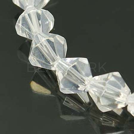 Half-Handmade Transparent Glass Beads Strands GB8mmC01-1