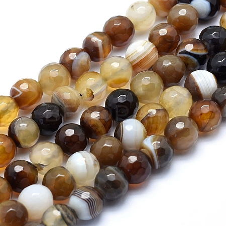 Natural Striped Agate/Banded Agate Beads G-J371-14-12mm-1