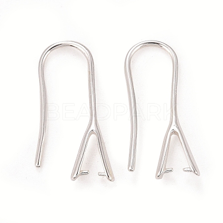 Rack Plating Eco-friendly Brass Earring Hooks KK-D075-14S-RS-1